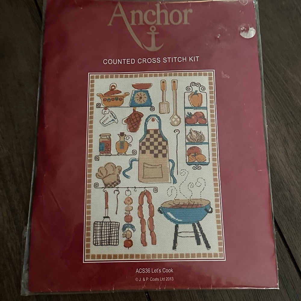 Anchor Counted Cross Stitch Kit Let's Cook ACS36 New In Package Kitchen/BBQ